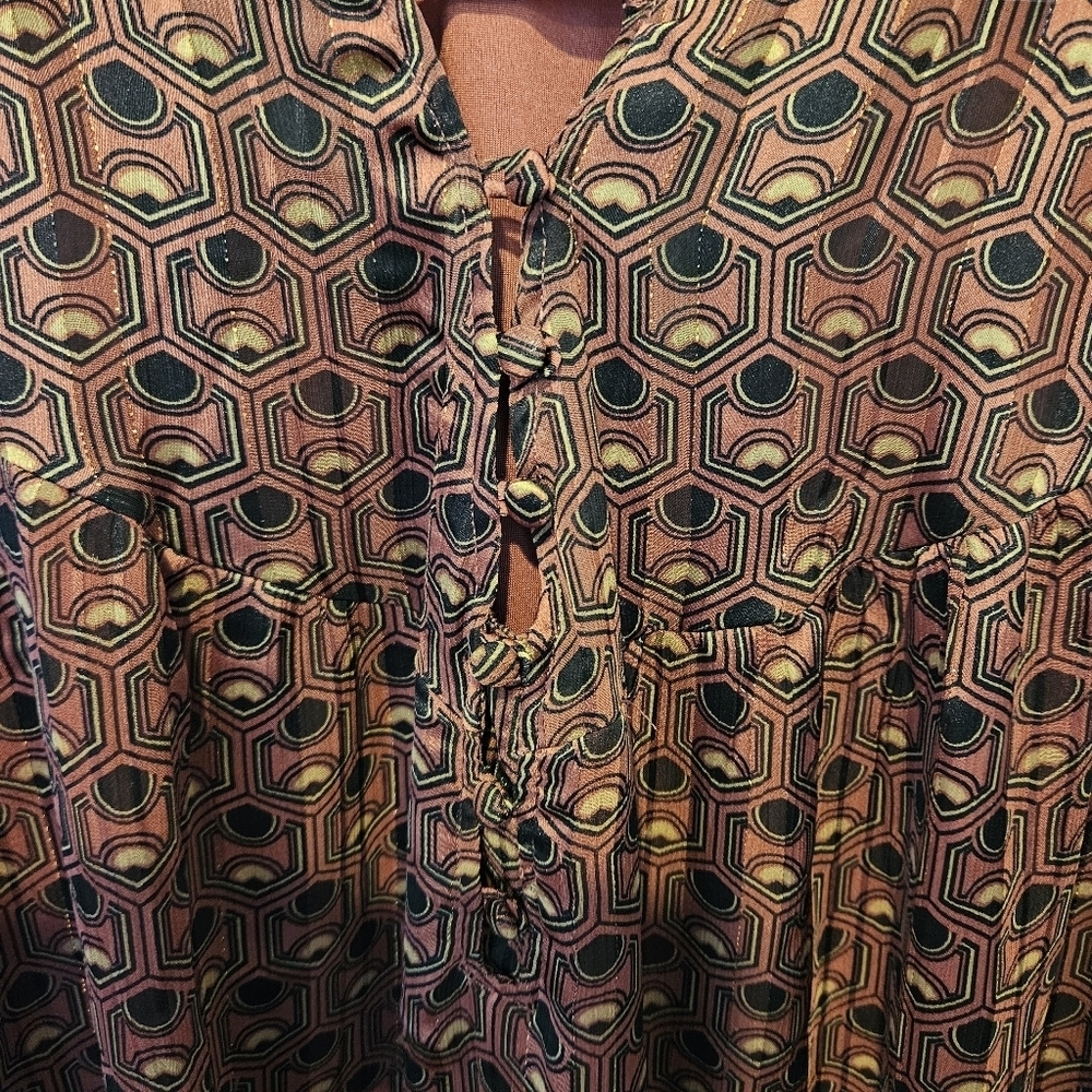 Ladies Haver London Geometric Patterned Top 2 XL​​​ - Picture 3 of 8
